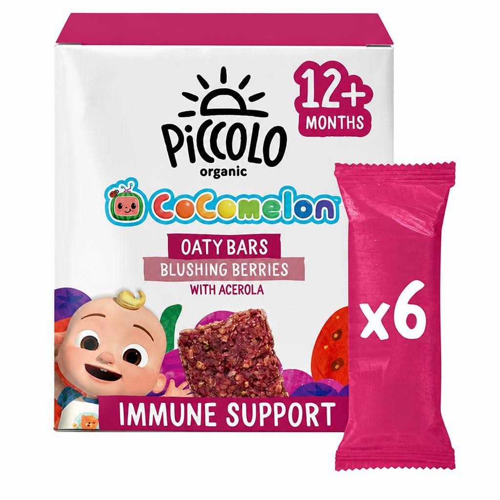 Piccolo Organic Cocomelon Oaty Bars Blushing Berries with Acerola 12+ Months 6 x 23g