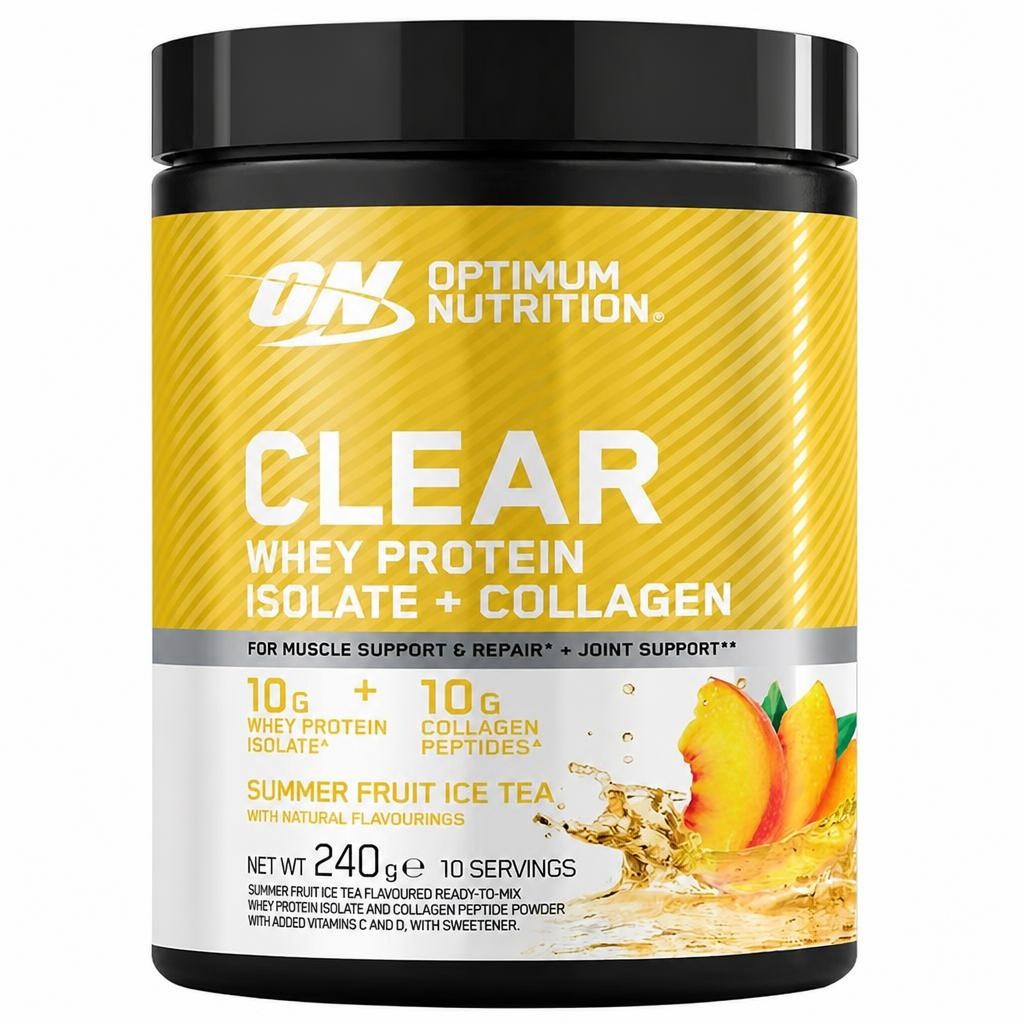 Optimum Nutrition Clear Whey Protein Isolate + Collagen Powder Summer Fruit Ice Tea 240g