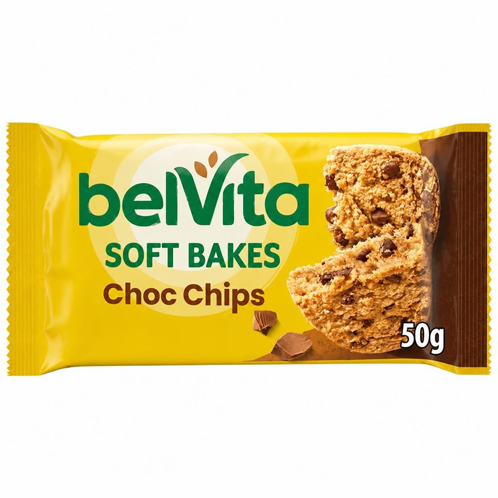 Belvita Soft Bakes Chocolate Chip Cereal Biscuit Snack Bars 50g