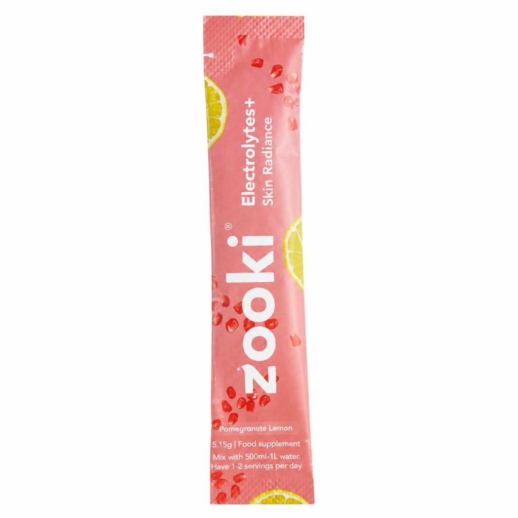 Zooki Electrolytes + Skin Radiance Food Supplement Pomegranate Lemon 5.1g