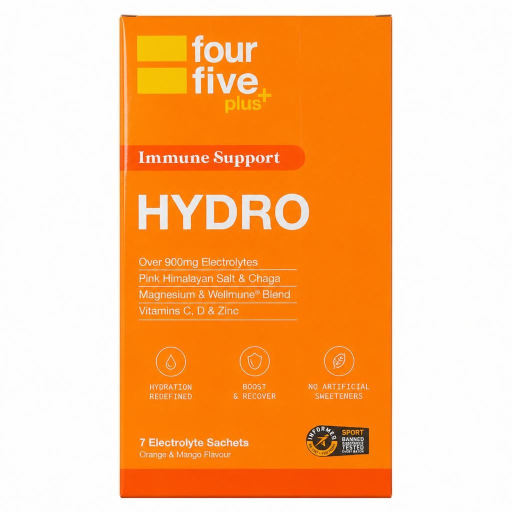 Fourfive Plus+ Immune Support Orange & Mango Flavour Electrolyte Sachets x7