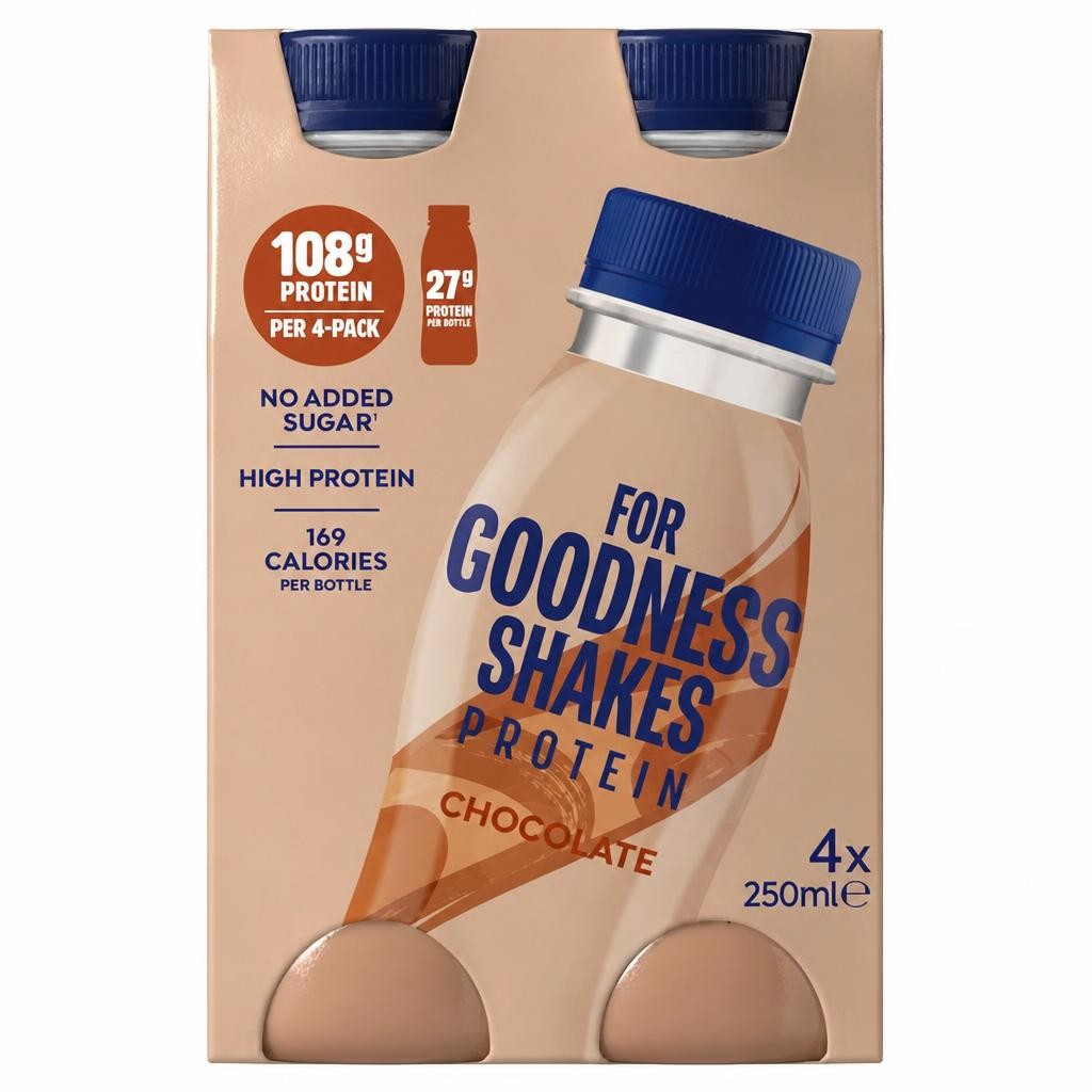 For Goodness Shakes Protein Chocolate 4 x 250ml