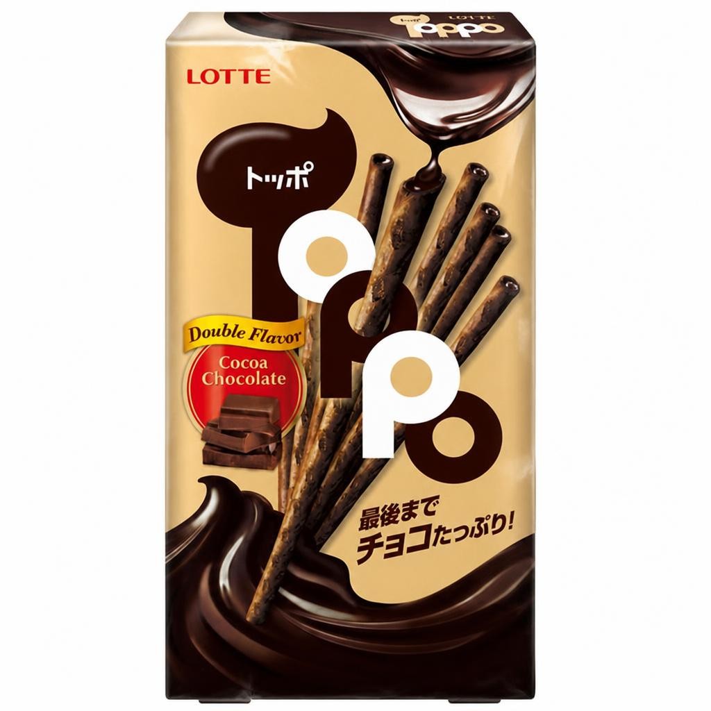 Lotte Toppo Double Flavour Cocoa Chocolate 40g