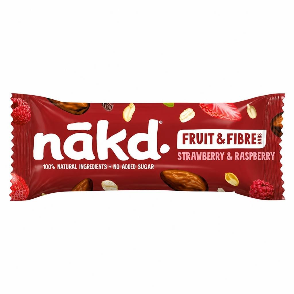 Nakd Strawberry & Raspberry Fruit & Fibre Bar 44g