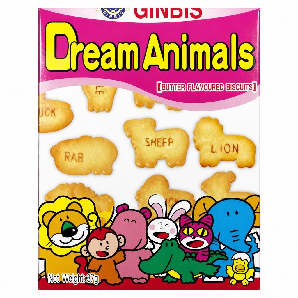 Ginbis Dream Animals Butter Biscuits 37g
