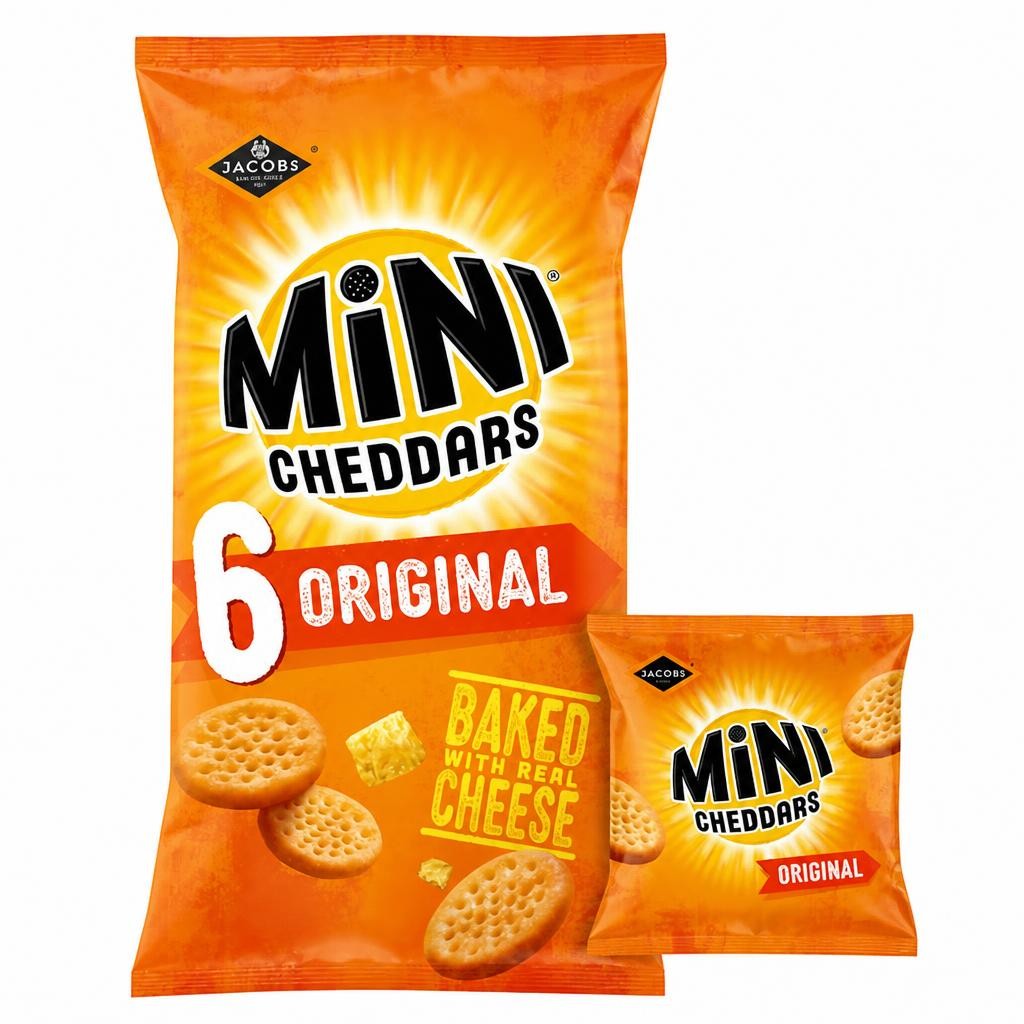 Jacob's Mini Cheddars Original Baked Snacks Multipack 6x23g