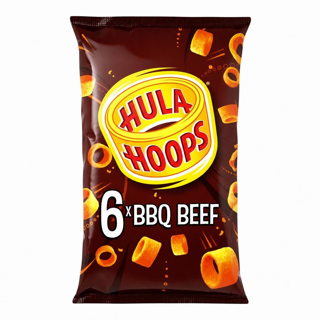Hula Hoops BBQ Beef Potato Ring Crisps 6x24g