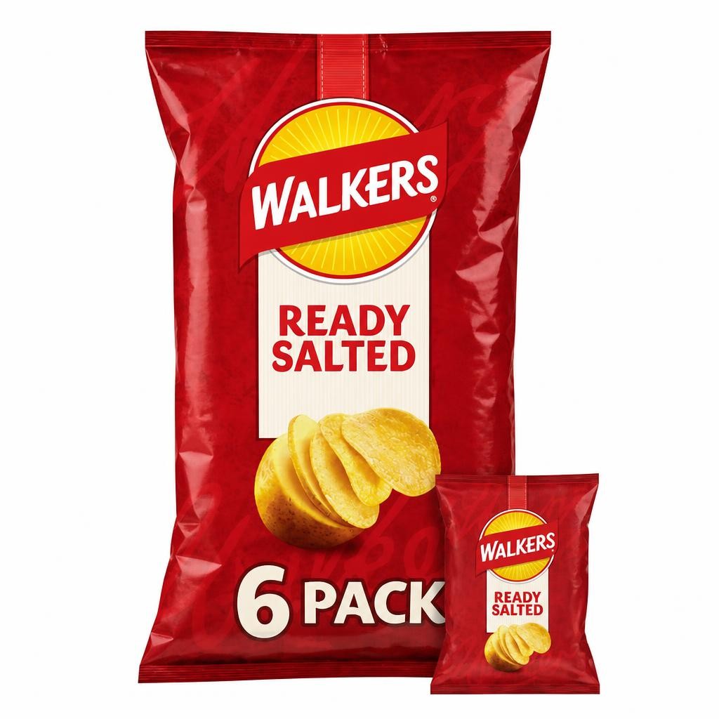 Walkers Ready Salted Multipack Crisps 6x25g