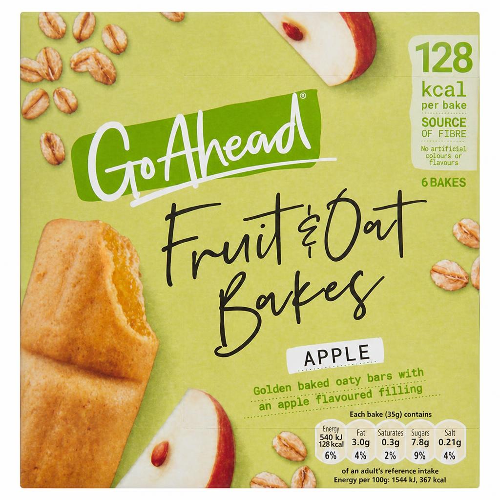Go Ahead Apple Fruit & Oat Bakes Snack Bars Multipack 6x35g