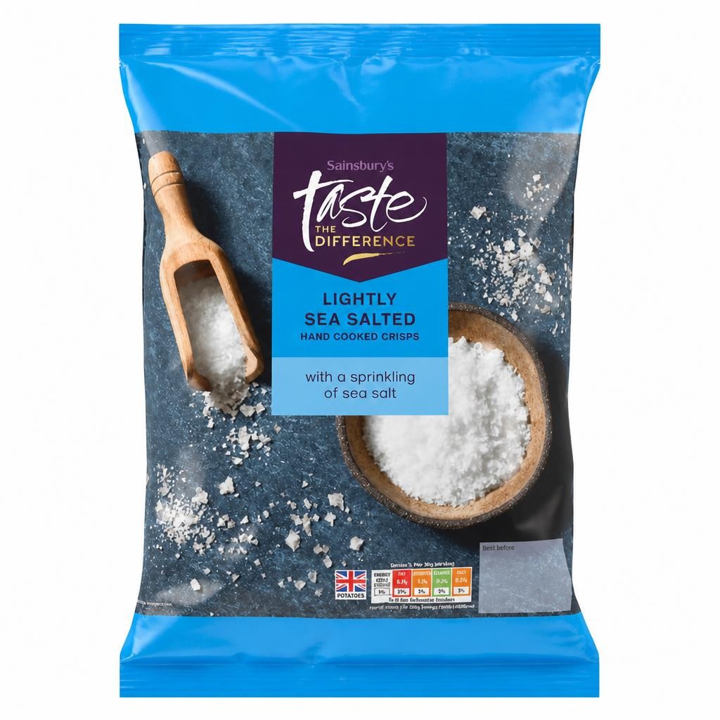 Sainsbury's Gourmet Sea Salt Crisps, Taste the Difference 150g