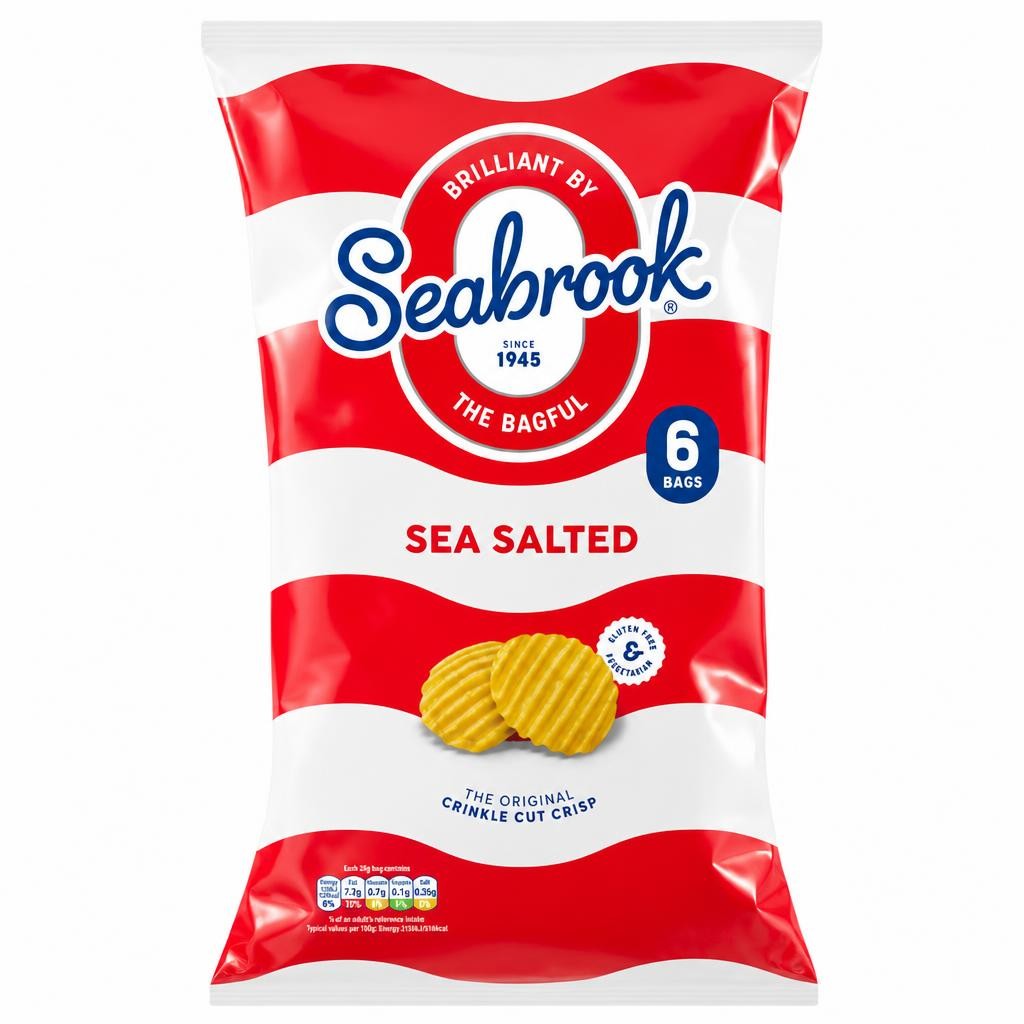 Seabrook Crinkle Cut Crisps Sea Salted 6x25g