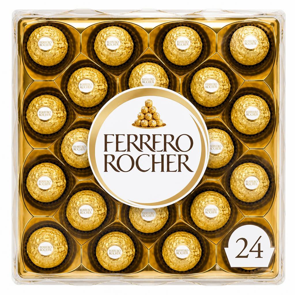Ferrero Rocher Milk Chocolate & Hazelnut Pralines Gift Box 24 Pieces 300g