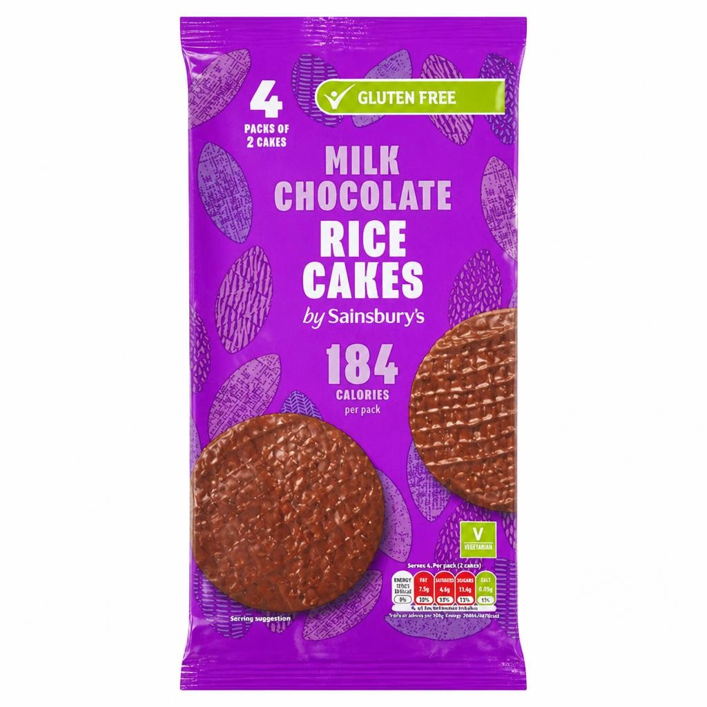 Sainsbury's Milk Chocolate Rice Cakes 4x35.75g