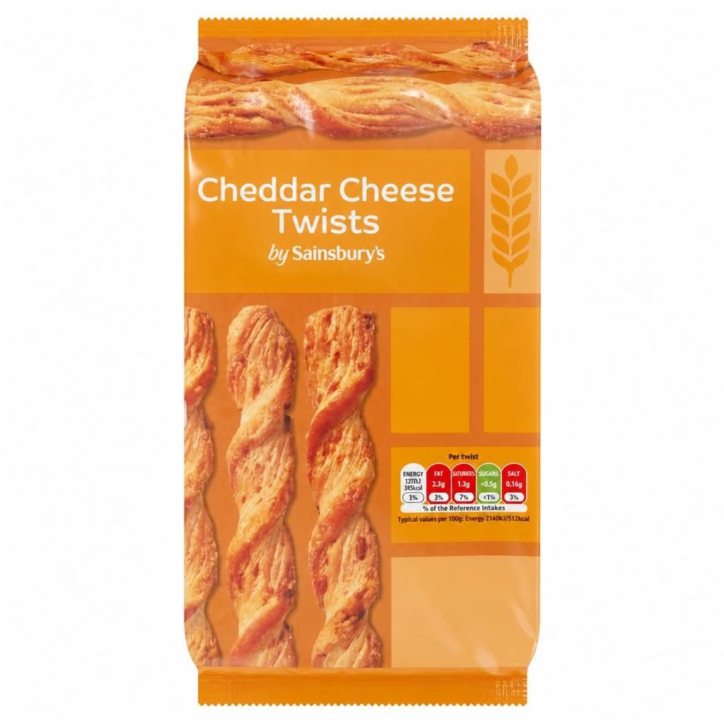 Sainsbury's Cheddar Cheese Twists 125g