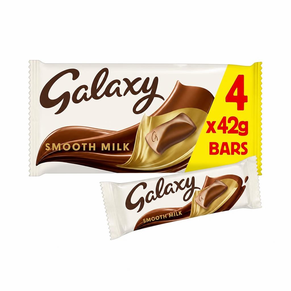 Galaxy Smooth Milk Chocolate Snack Bars Multipack Vegetarian 4x42g
