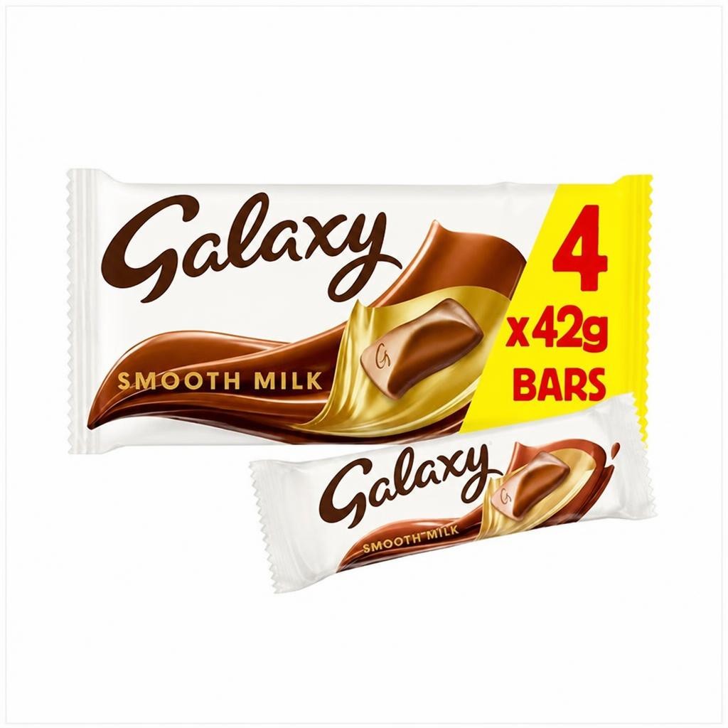 Galaxy Smooth Milk Chocolate Snack Bars Multipack Vegetarian 4x42g