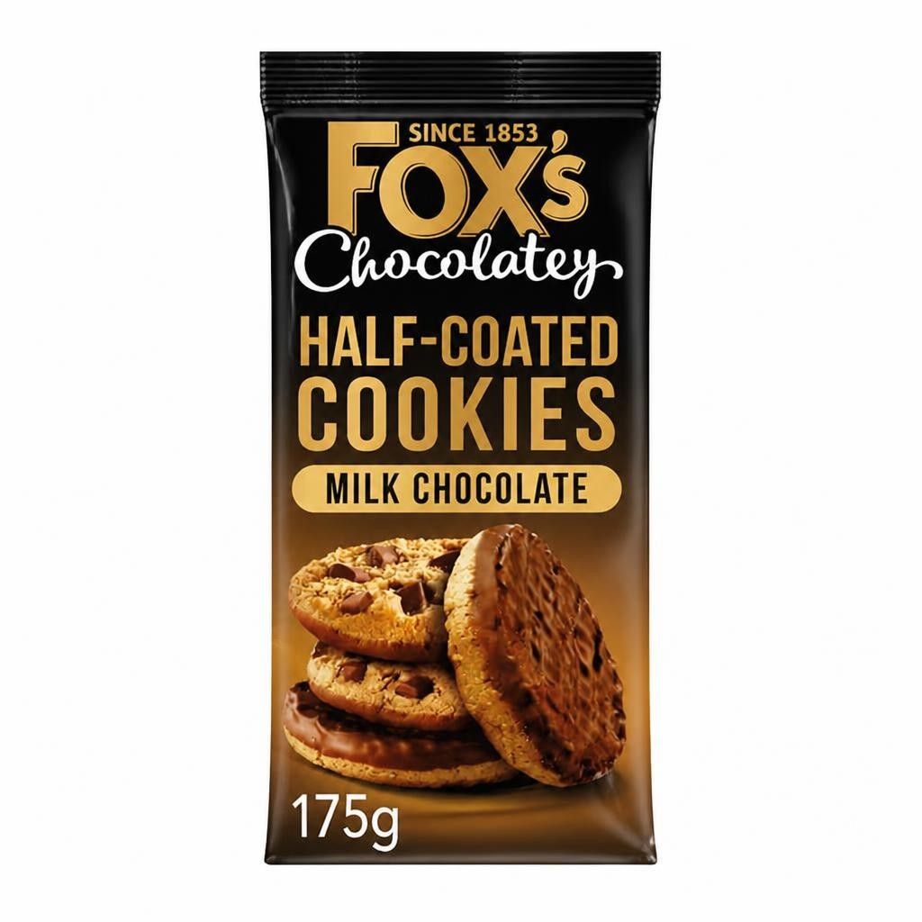 Fox's 175g Chocolatey Biscuits Half Coated Milk Chocolate Cookies