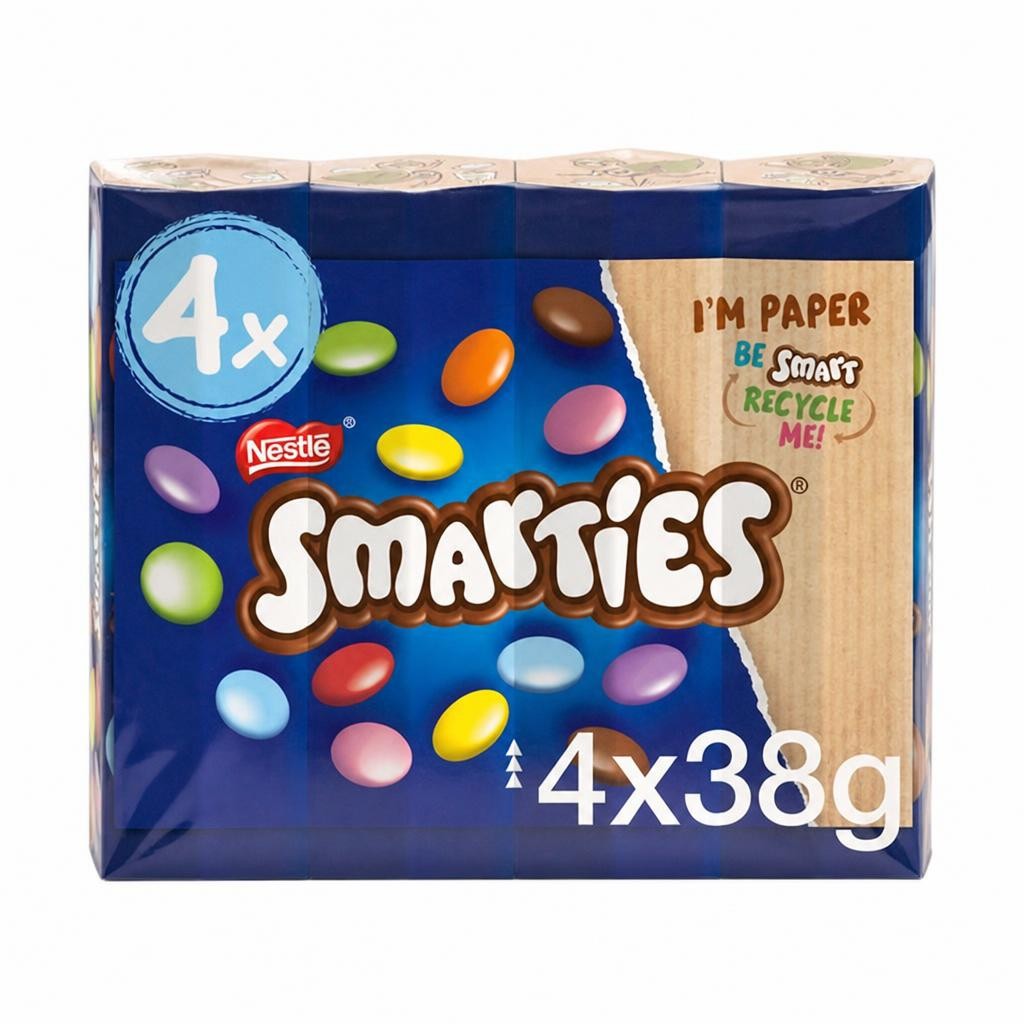 Smarties Milk Chocolate Sweets Tube Multipack x4 38g