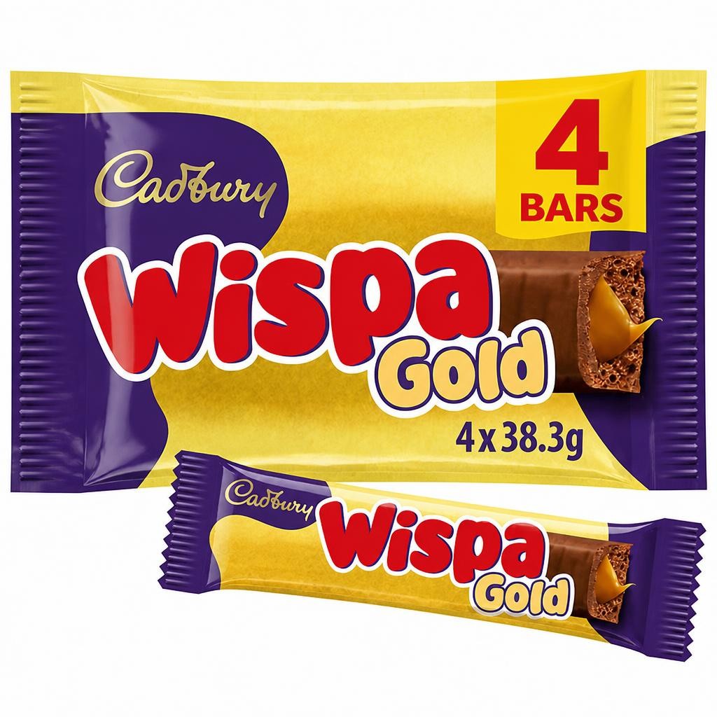 Cadbury Wispa 4 x 38.3g Multipack Gold Chocolate Bar