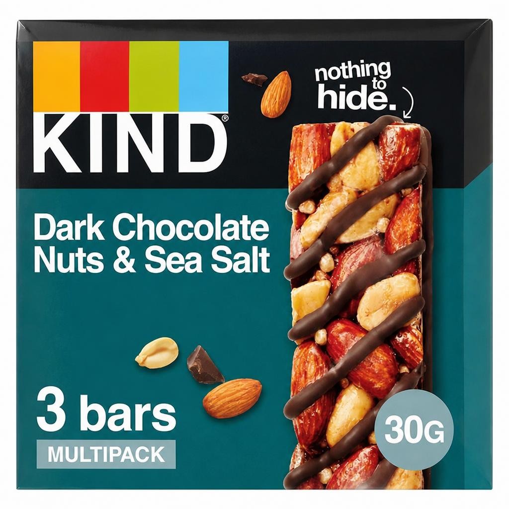 Kind Dark Chocolate Nuts & Sea Salt Cereal Bars Multipack 3x30g