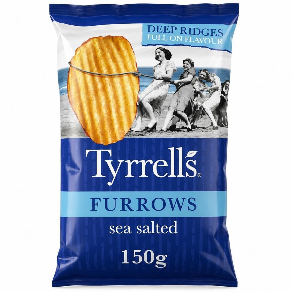 Tyrrells Furrows Sea Salted Sharing Crisps 150g