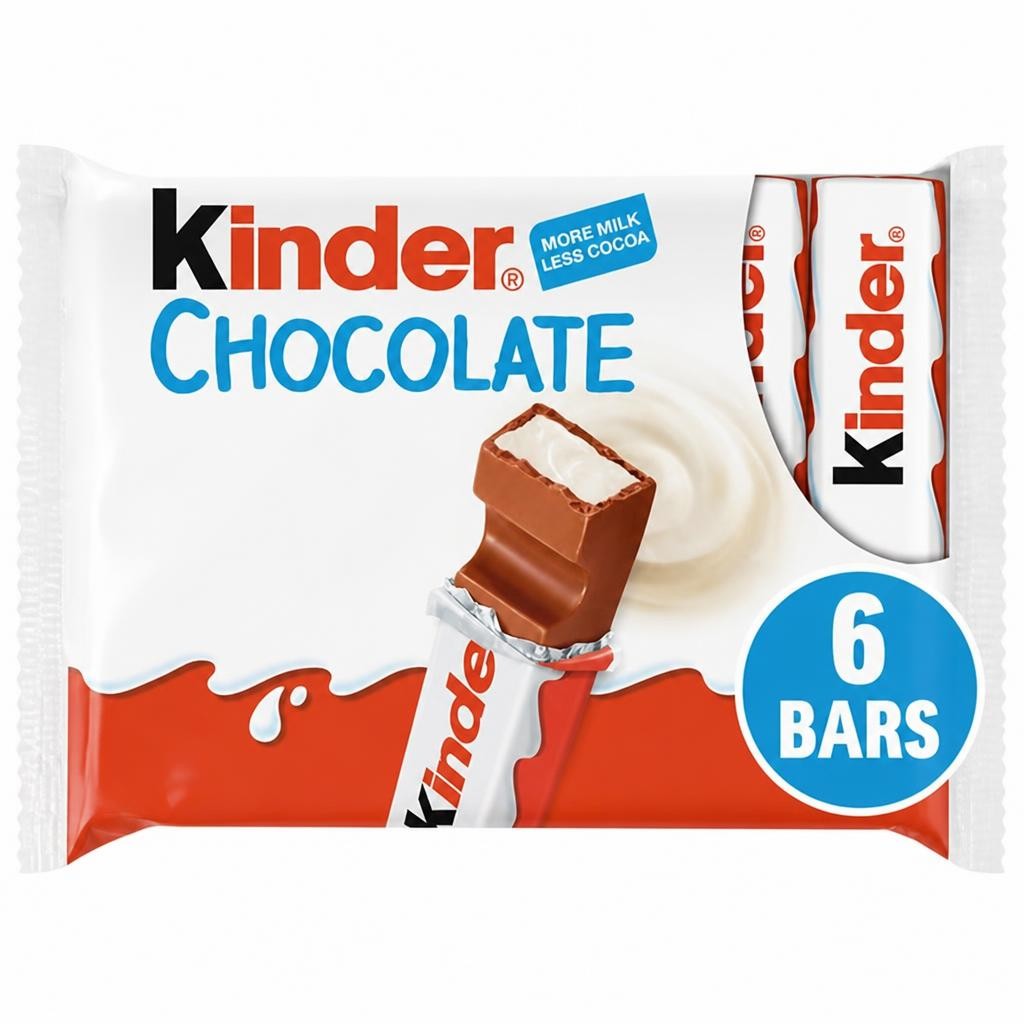 Kinder Chocolate Medium Snack Bars Multipack 6x21g