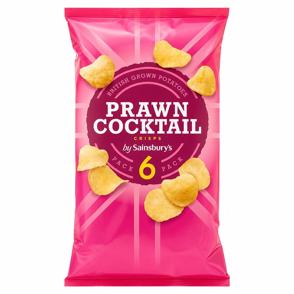 Sainsbury's Prawn Cocktail Multipack Crisps 6x25g