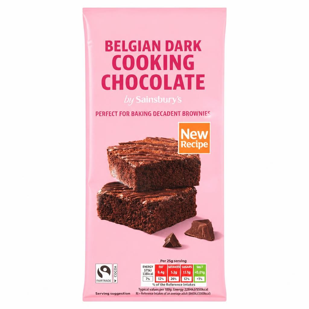 Sainsbury's Belgian Cooking Chocolate, Dark 200g
