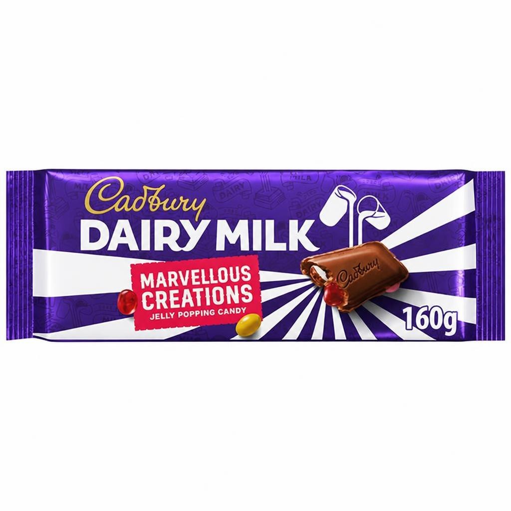 Cadbury Dairy Milk Marvellous Creations Jelly Popping Candy Chocolate Bar 160g