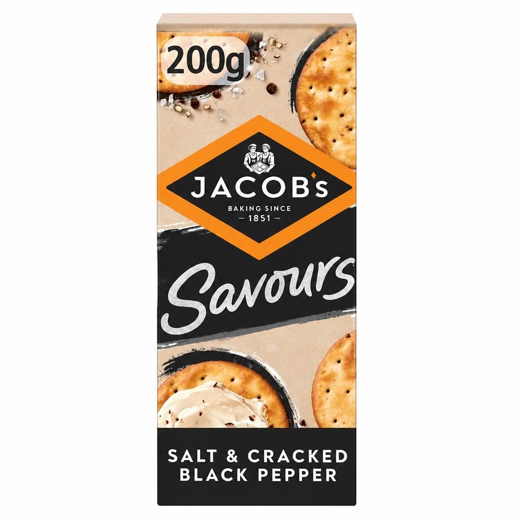 Jacob's Savours Salt & Black Pepper Crackers 200g