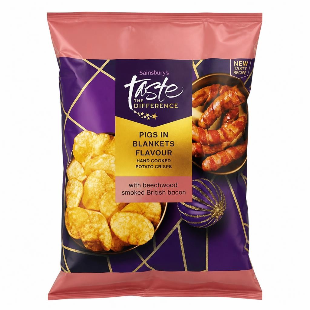 Sainsbury's Pigs In Blankets Crisps, Taste the Difference 150g