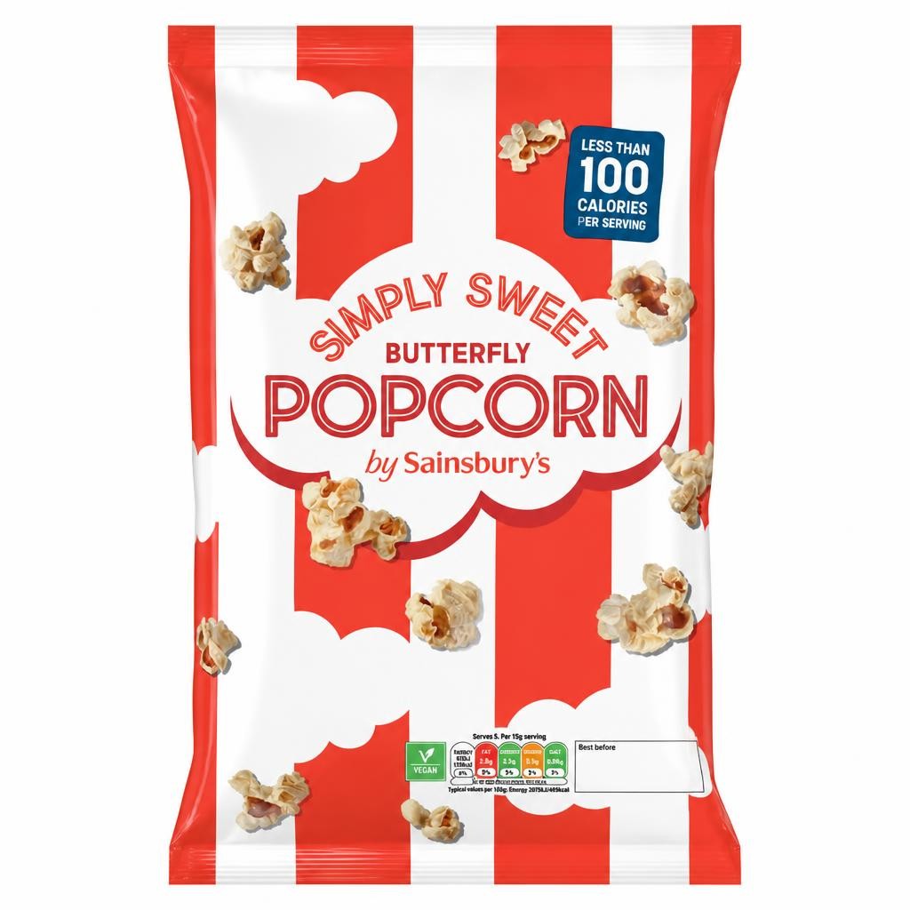 Sainsbury's Simply Sweet Butterfly Popcorn 110g