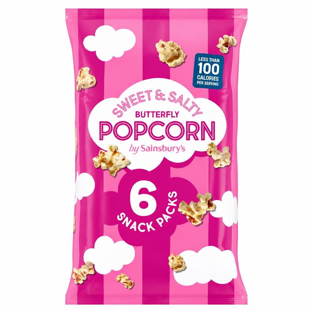 Sainsbury's Sweet & Salty Butterfly Popcorn 6x14g