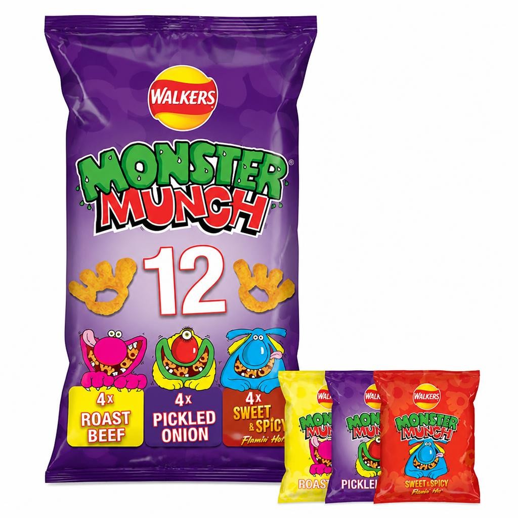 Walkers Monster Munch Variety Multipack Crisps Snacks 12x20g