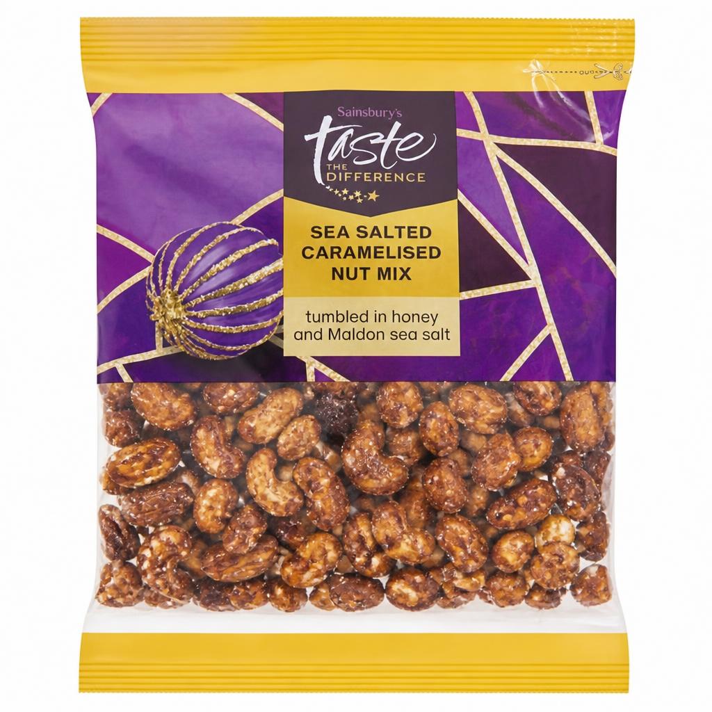 Sainsbury's Christmas Sea Salted Caramelised Nut Mix, Taste the Difference 225g