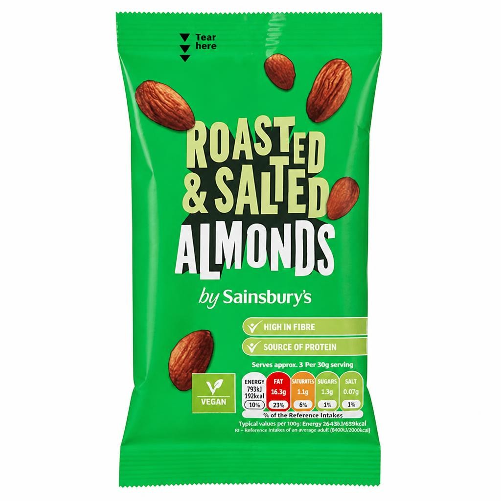 Sainsbury's Roasted & Salted Almonds 100g