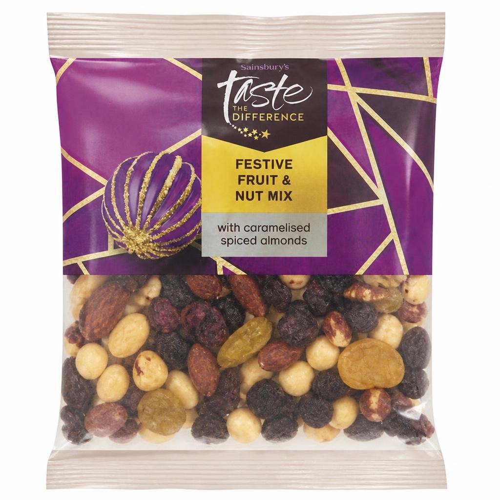 Sainsbury's Christmas Fruit & Nut Mix with Caramelised Spiced Almonds, Taste the Difference 225g