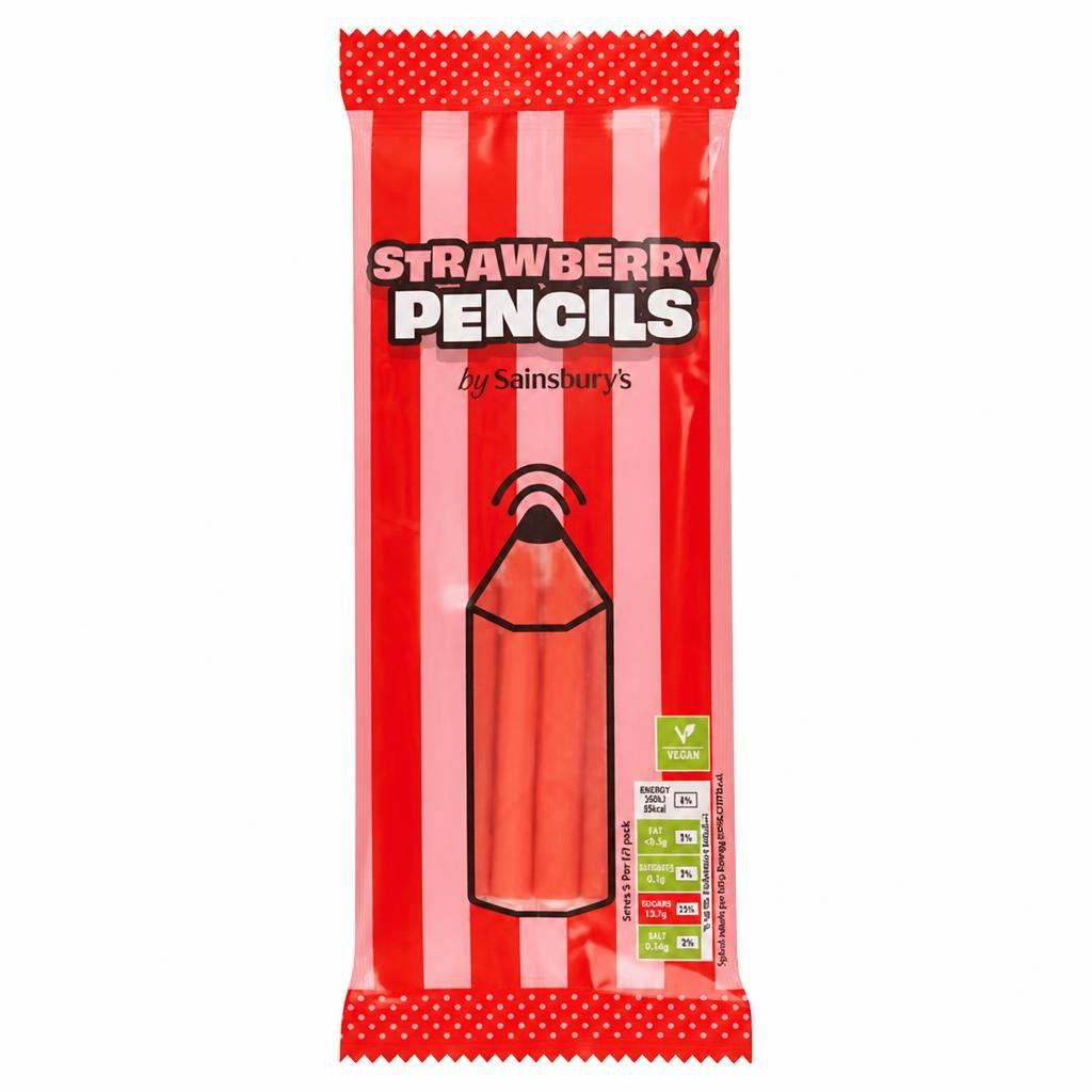Sainsbury's Strawberry Pencils Sweets 70g