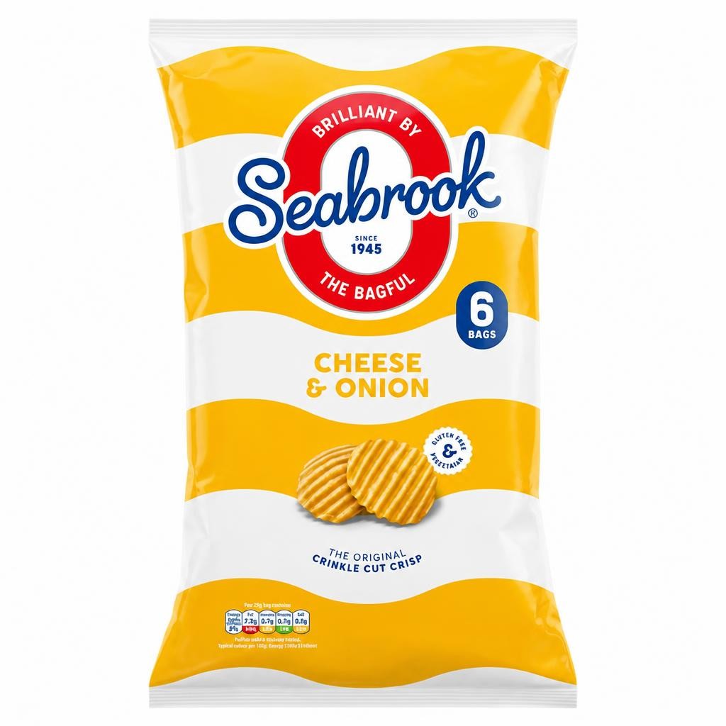 Seabrook Crinkle Cut Crisp Cheese & Onion 6x25g