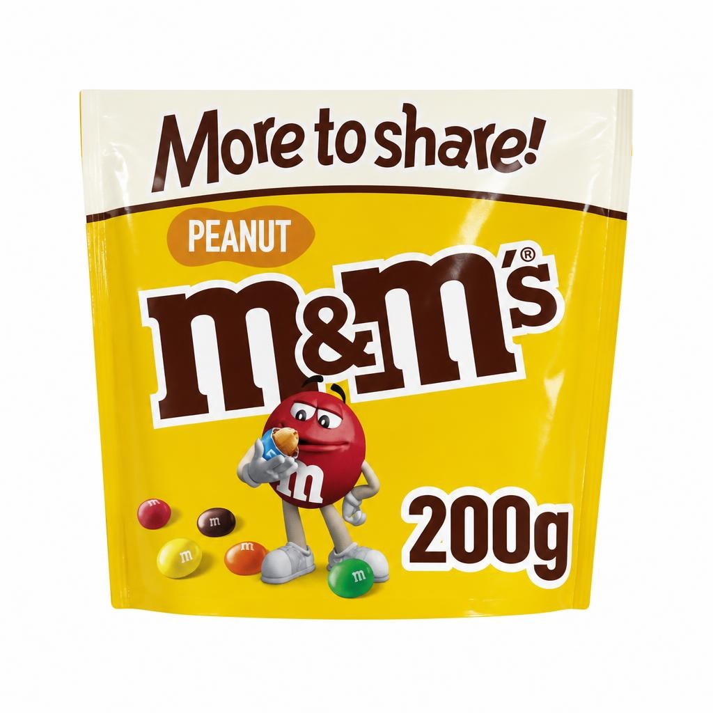 M&M's Crunchy Peanut & Milk Chocolate Sharing Pouch Bag 200g