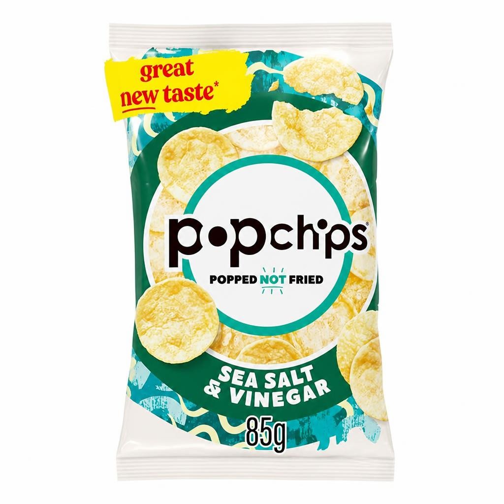 Popchips Sea Salt & Vinegar Sharing Crisps 85g