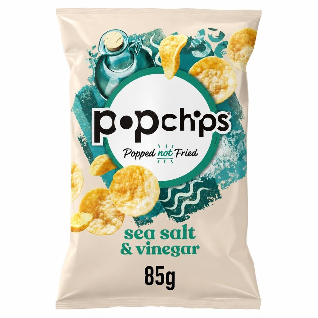 Popchips Sea Salt & Vinegar Sharing Crisps 85g