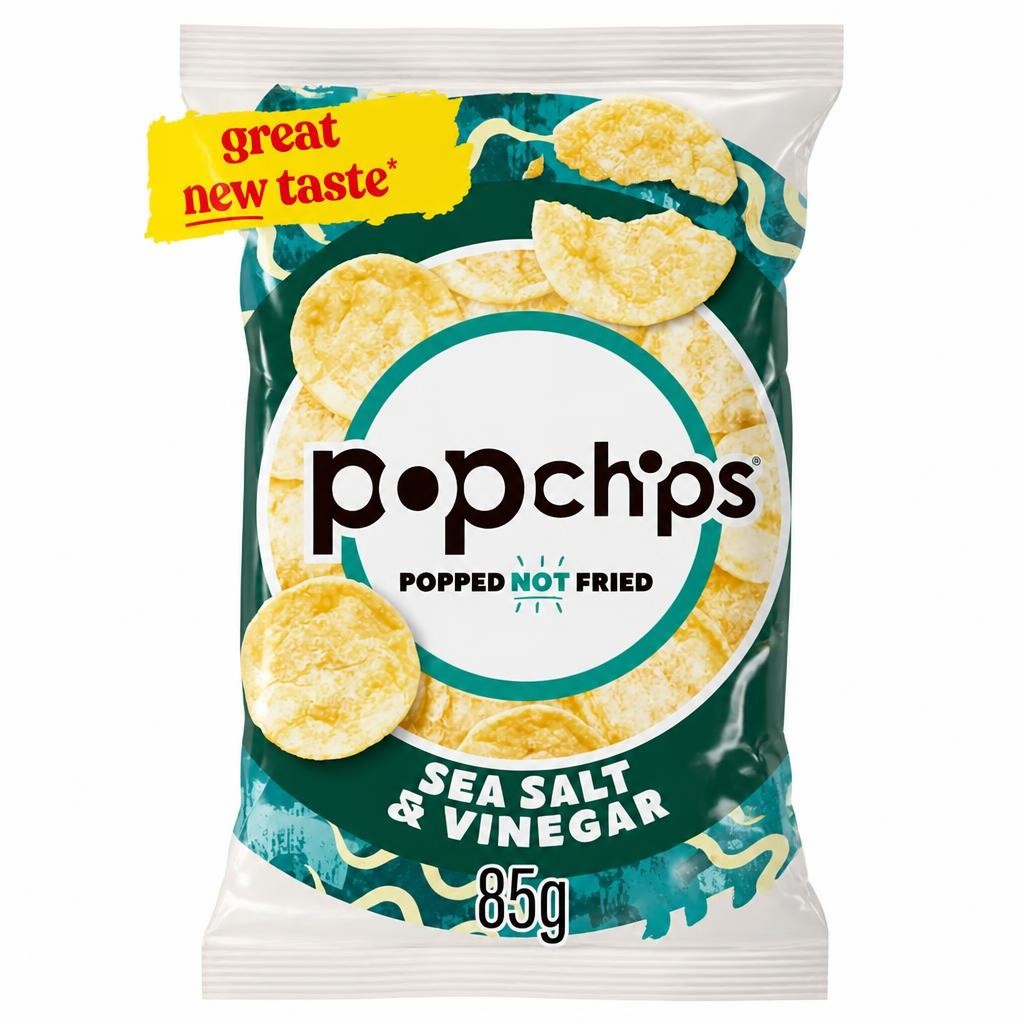 Popchips Sea Salt & Vinegar Sharing Crisps 85g