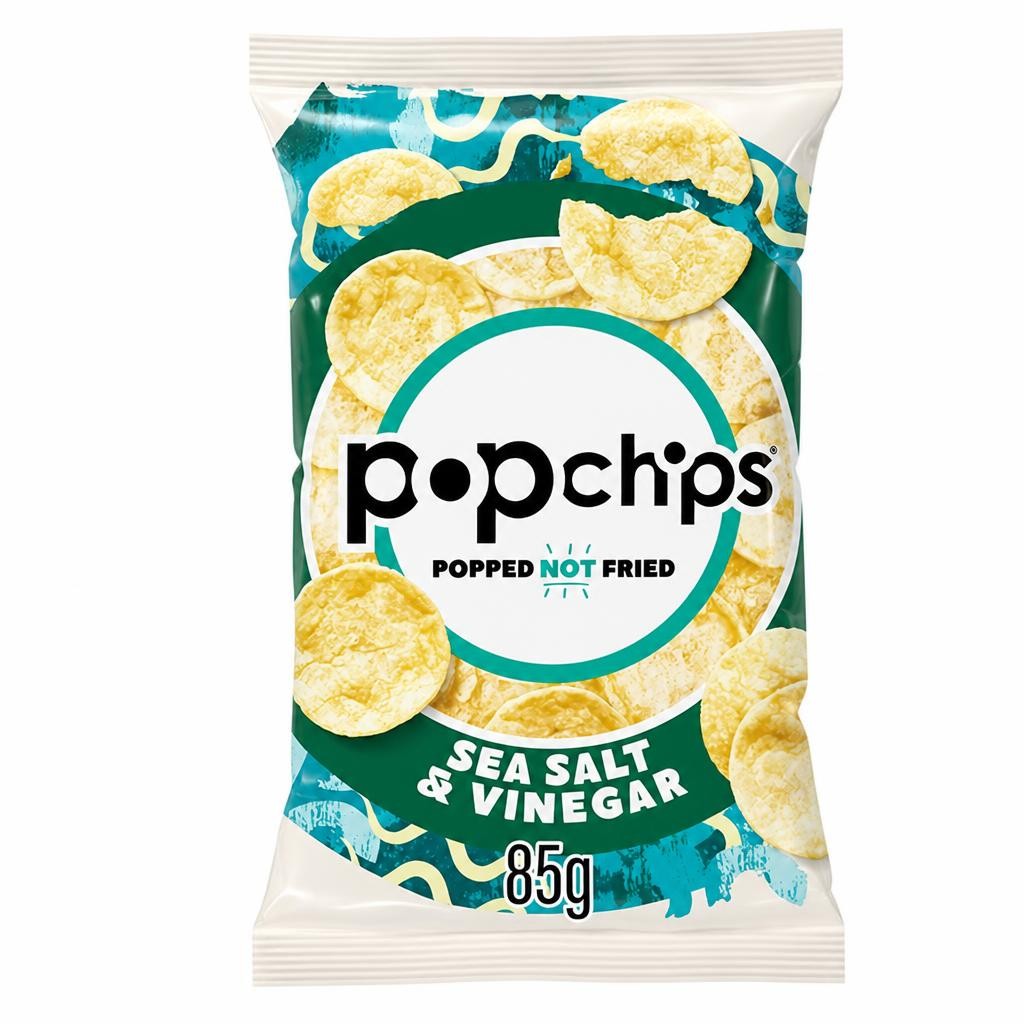 Popchips Sea Salt & Vinegar Sharing Crisps 85g