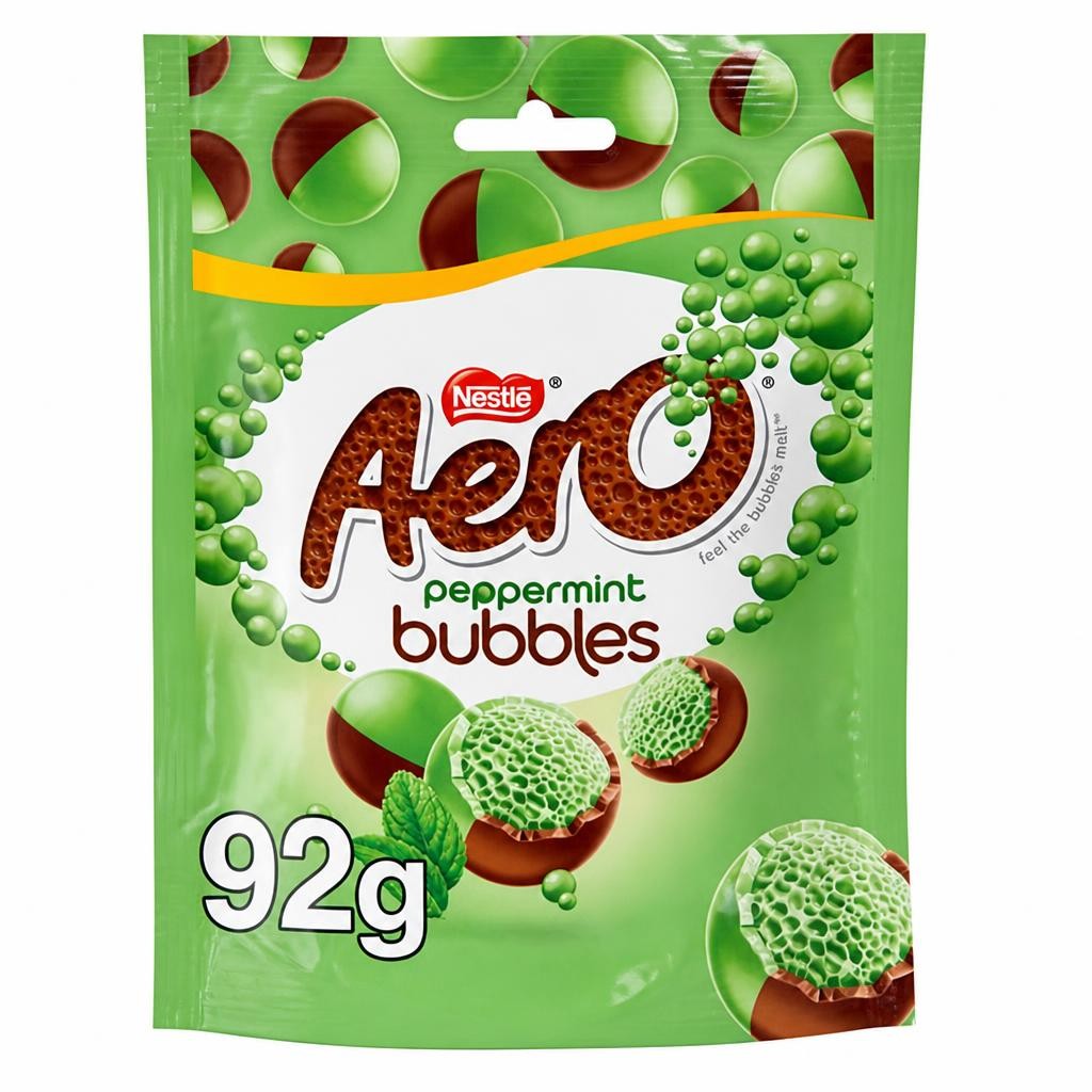 Aero Bubbles Peppermint Mint Chocolate Sharing Bag 92g