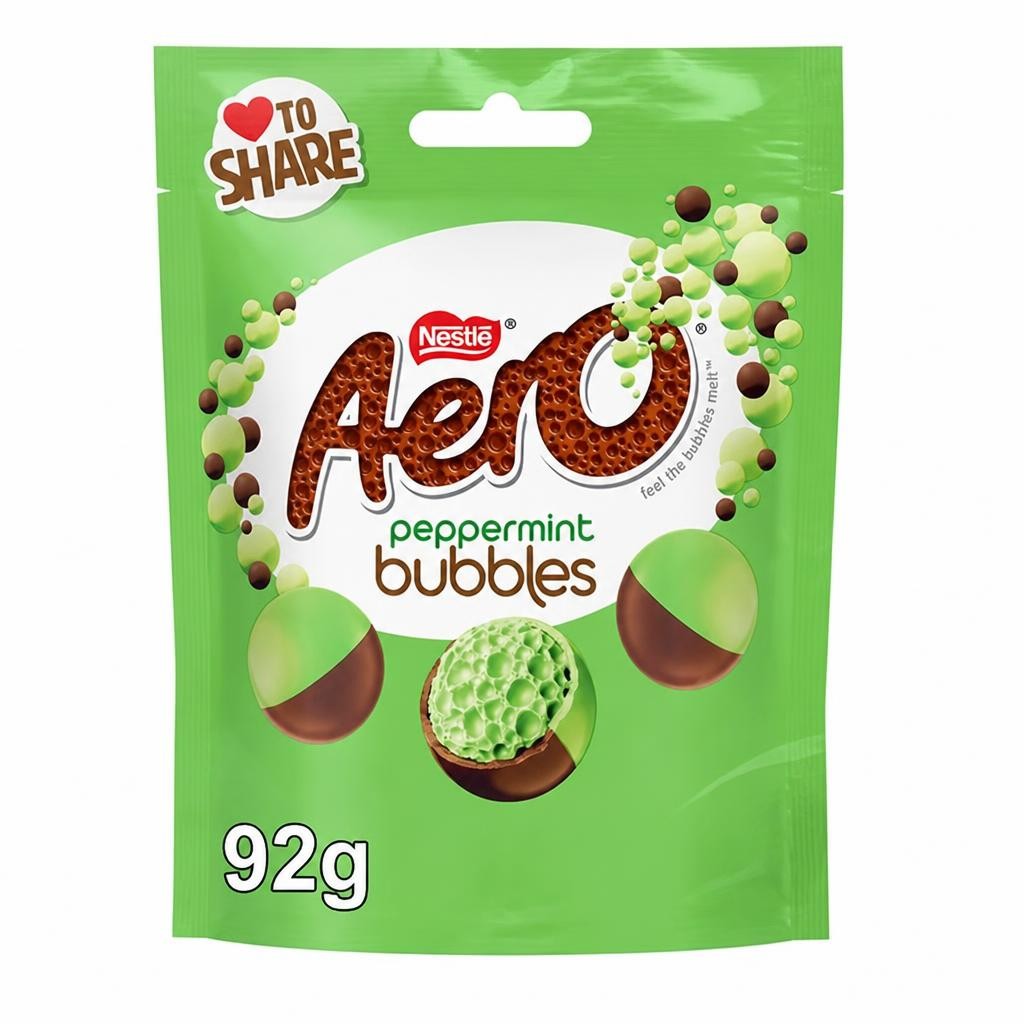 Aero Bubbles Peppermint Mint Chocolate Sharing Bag 92g