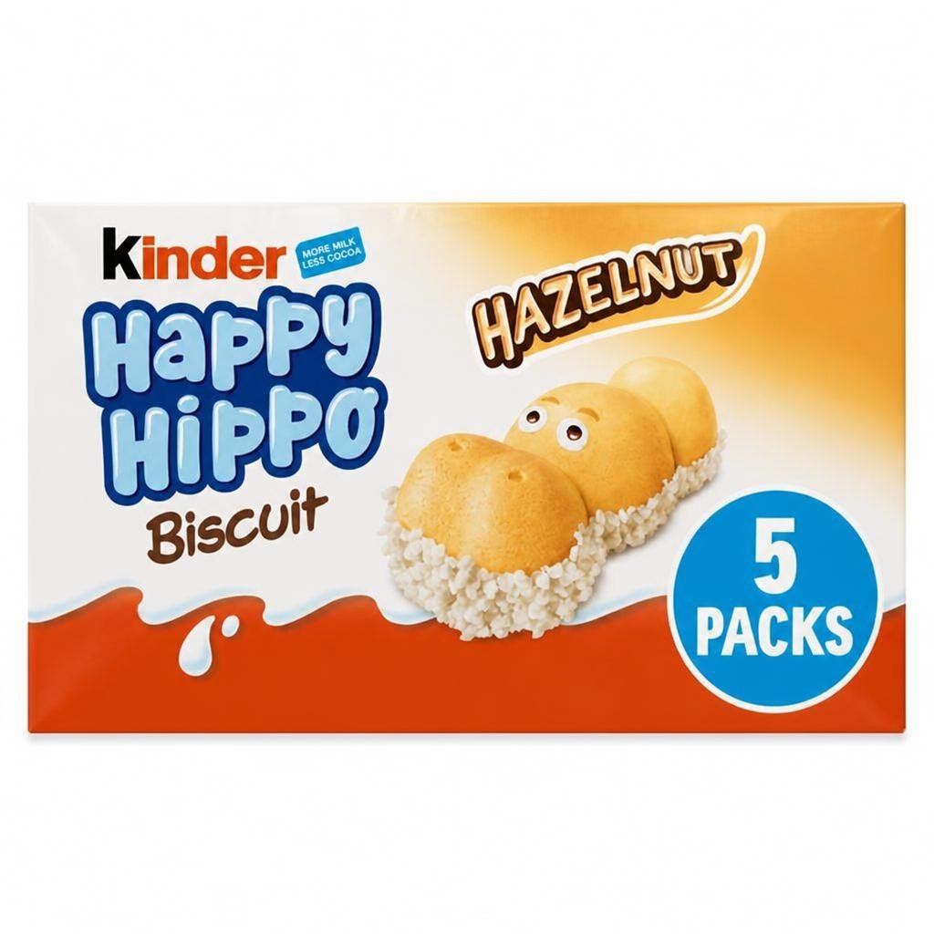 Kinder Happy Hippo Milk Hazelnut & Chocolate Biscuits Multipack 5x20.7g