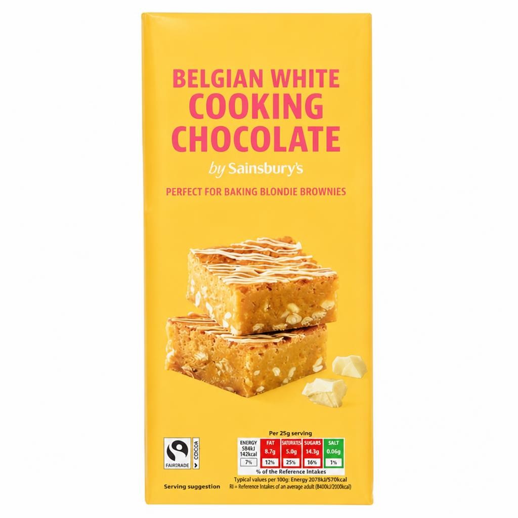Sainsbury's Belgian Cooking Chocolate, White 200g