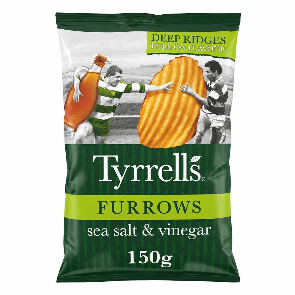 Tyrrells Furrows Sea Salt & Vinegar Sharing Crisps 150g