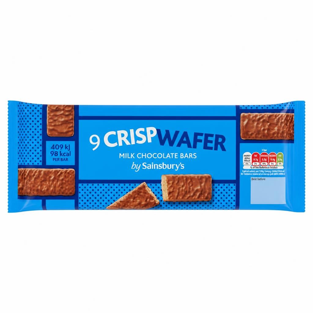 Sainsbury's chocolate wafers 9x19.2g